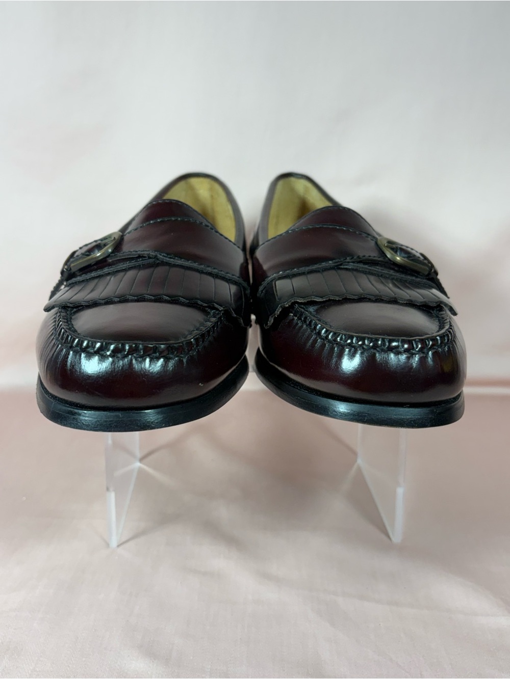 Cole Haan City 3516 Kiltie Monk Strap Slip On Burgundy Loafers Men's SZ 9.5 D - Picture 7 of 10